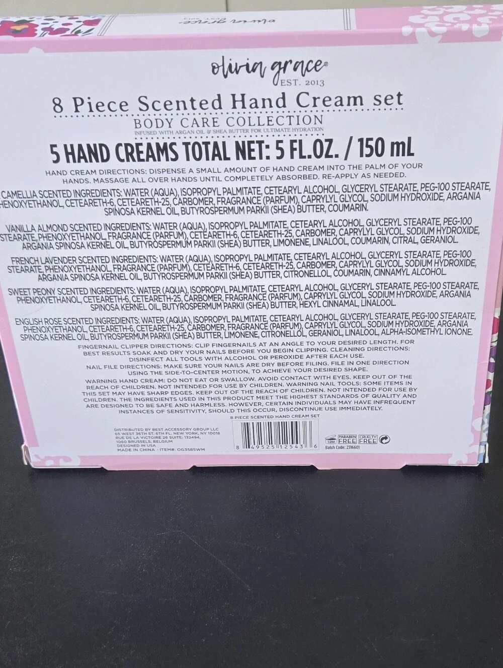 Olivia Rae 8-Piece Pink Scented Hand Cream Set